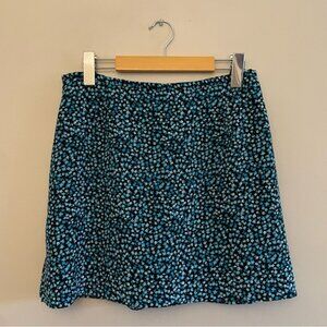 3/$10⚡️Blue Floral Mini Skirt w Shorts Underneath Zipper Back Skort